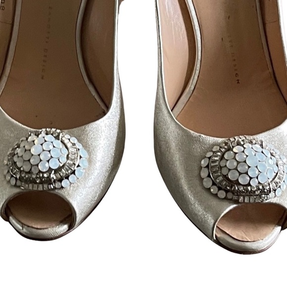Giuseppe Zanotti White Wedding Evening Shoes Heels - Picture 6 of 9
